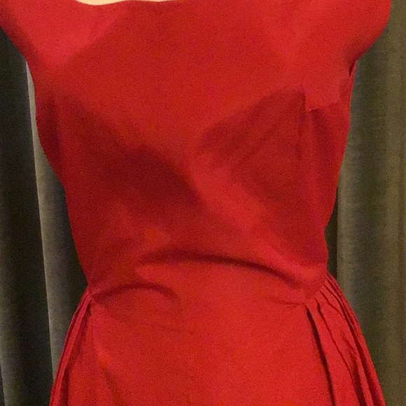 Vintage 1950’s Red Brocade Party Dress - Picture 15 of 16
